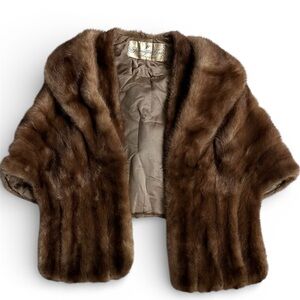 Elegant Vintage Brown Mink Fur Women's Jacket